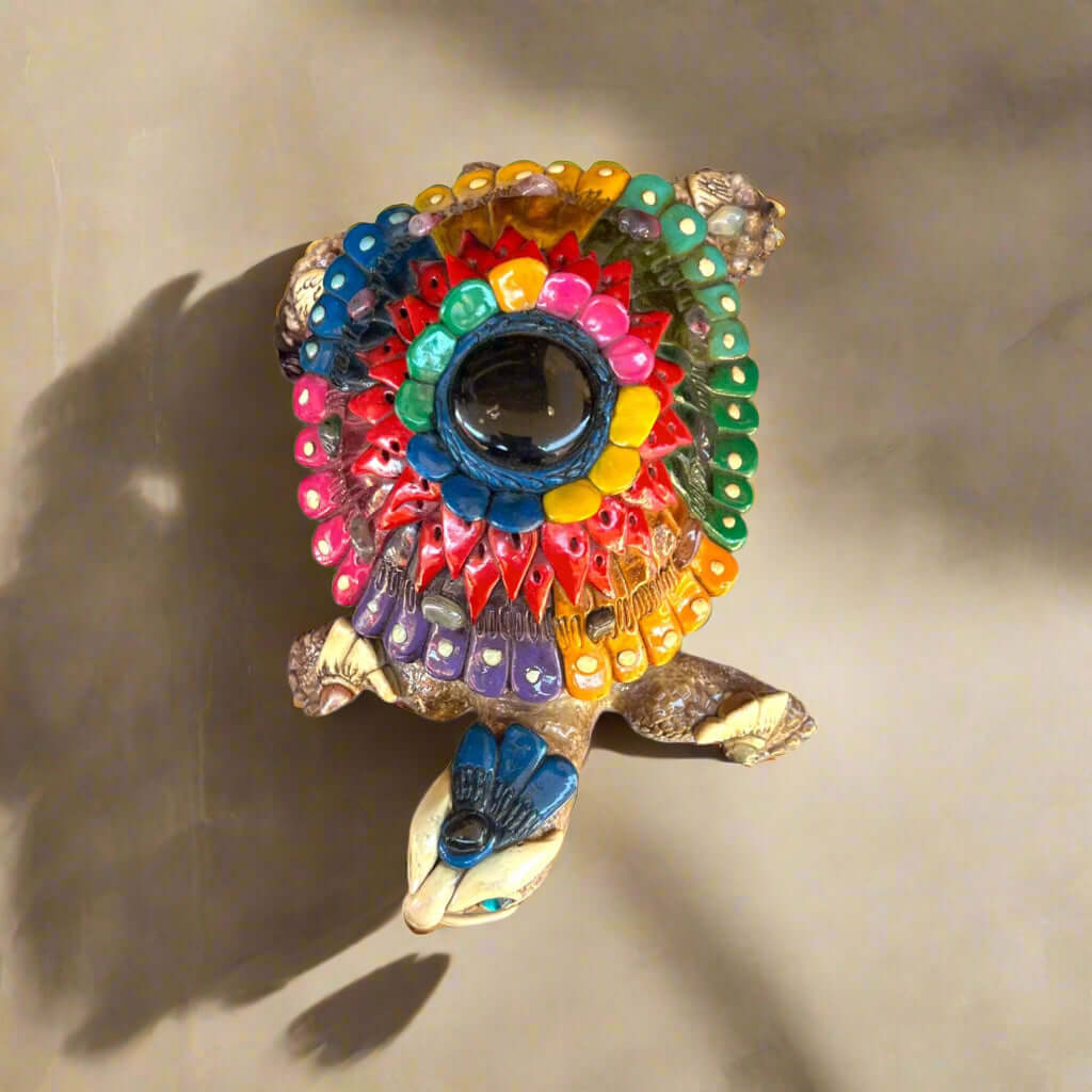 Artisan Crafted Aztec Turtle Statue | Handmade Cultural Decor Accent (Small)