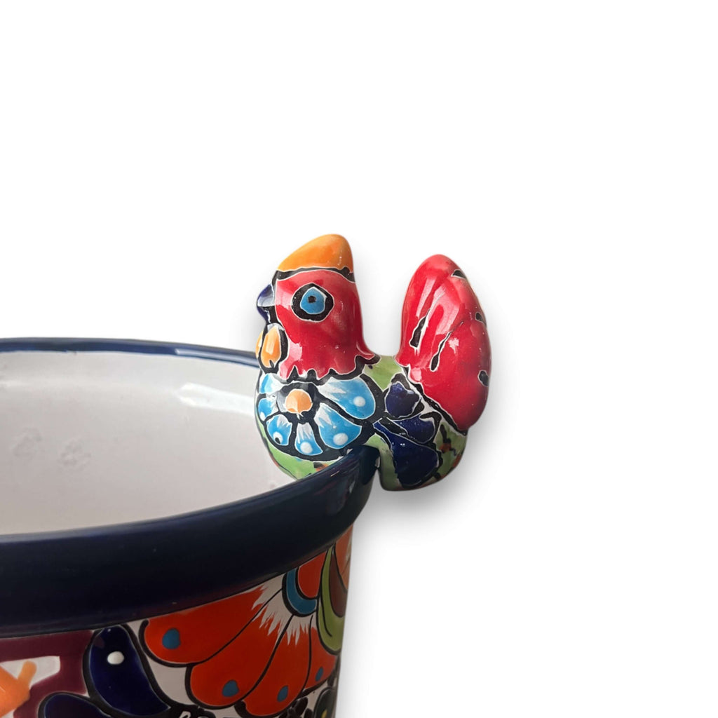 Small Talavera Chicken Pot Hanger | Handmade Mexican Garden Decor
