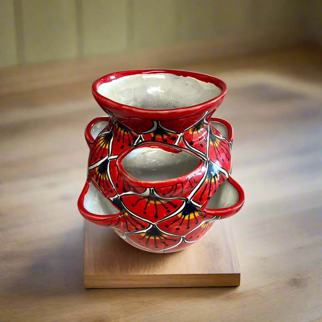 Talavera Strawberry Planter | Red Peacock Design