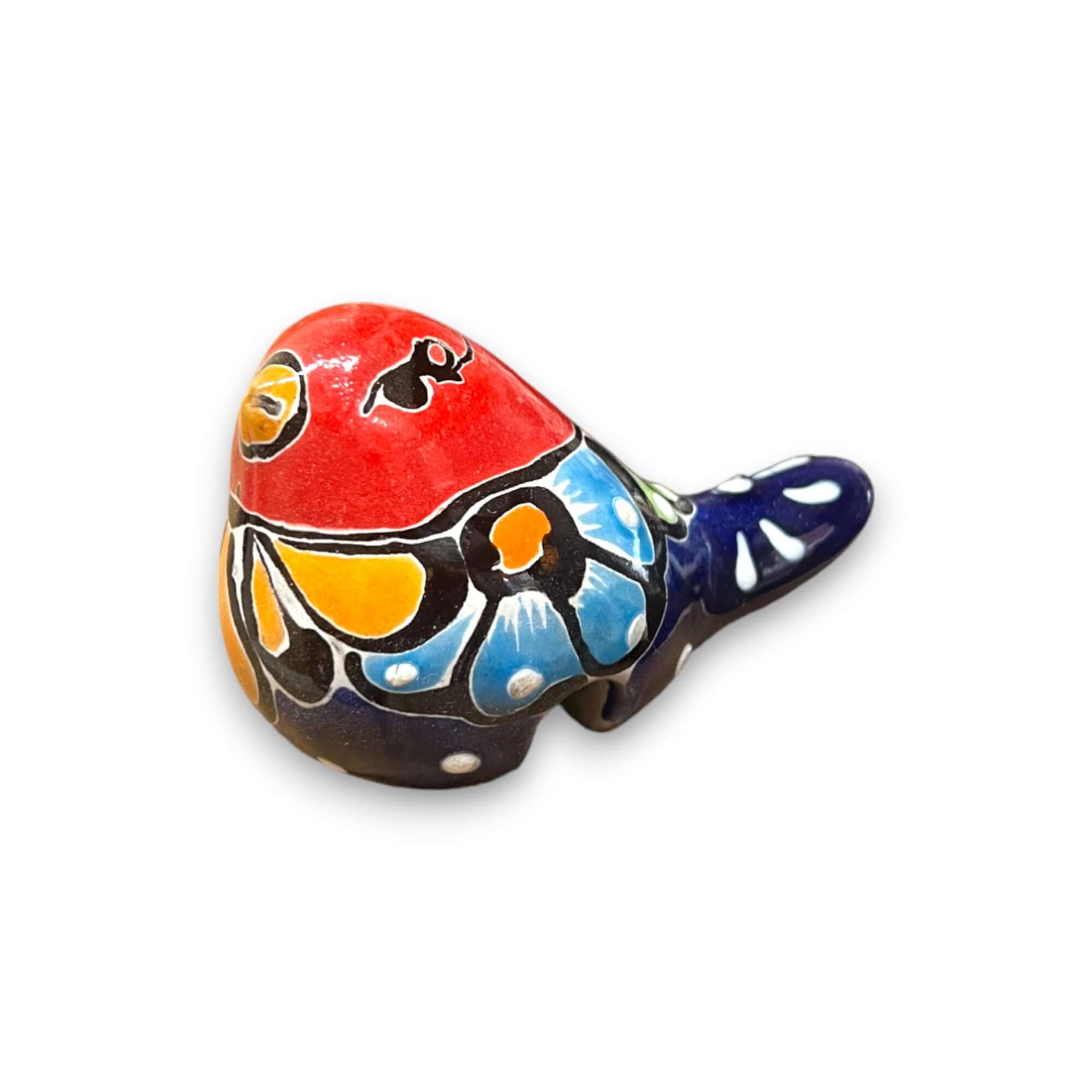 Talavera Pot Perching Bird | Hand-Painted Mexican Accent