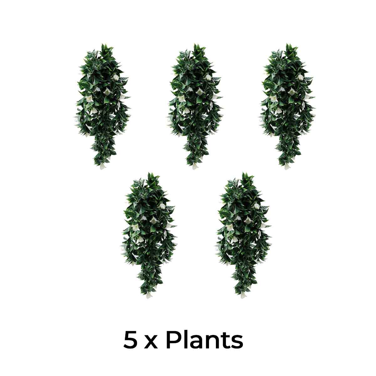 White Bougainvillea Artificial Hanging Plant Set of 5 35in – UV Resistant