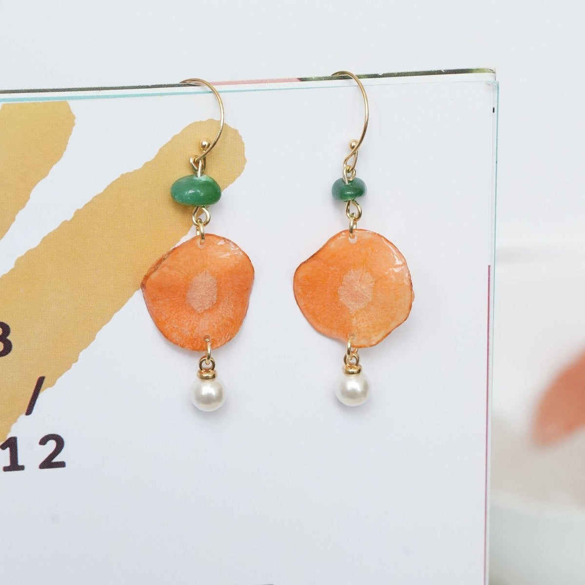 "Harvest Gem" Real Carrot＆Potato Earrings