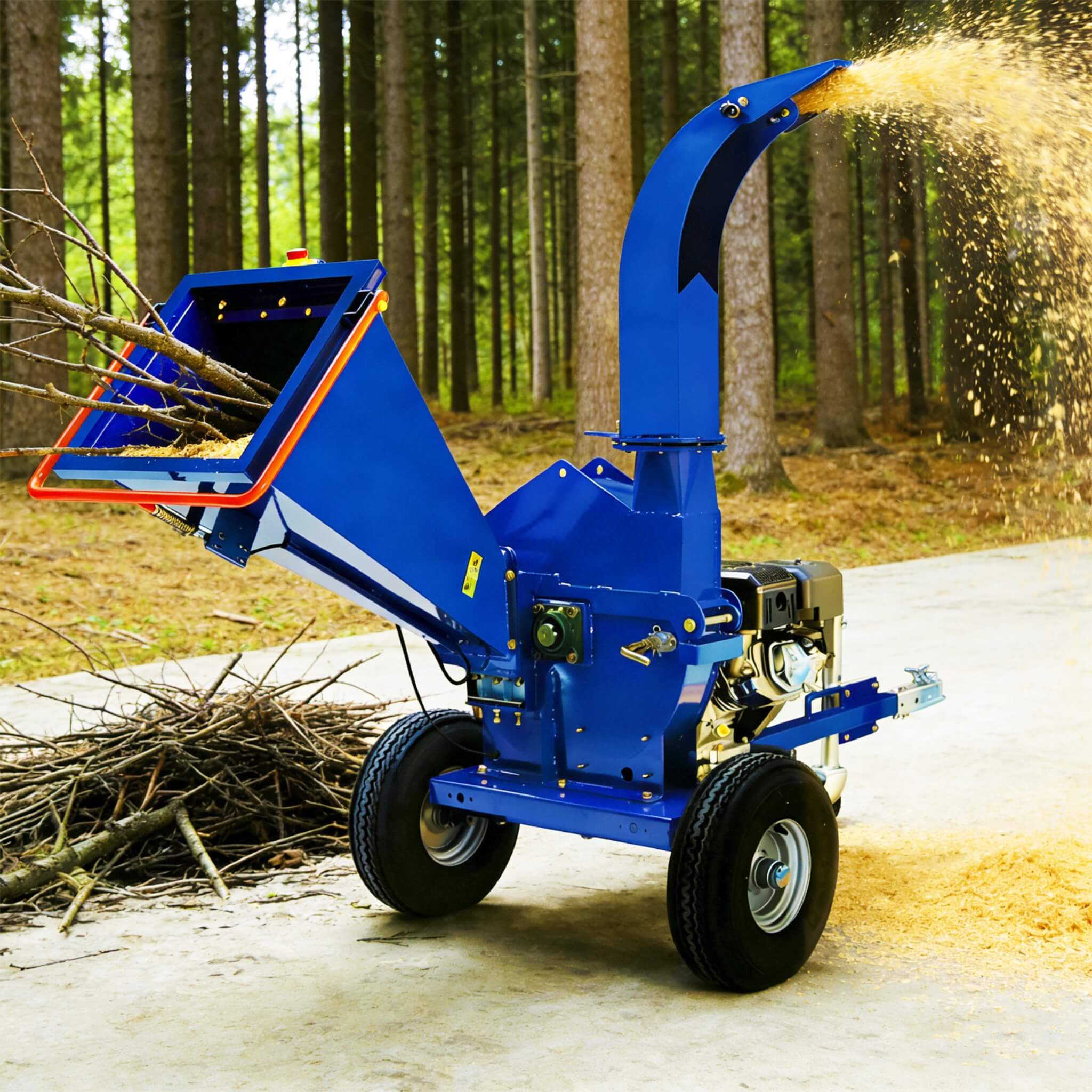 Heavy-Duty 5-Inch 15HP 420CC Gas Towable Wood Chipper Shredder With Recoil Start (SAK51947)