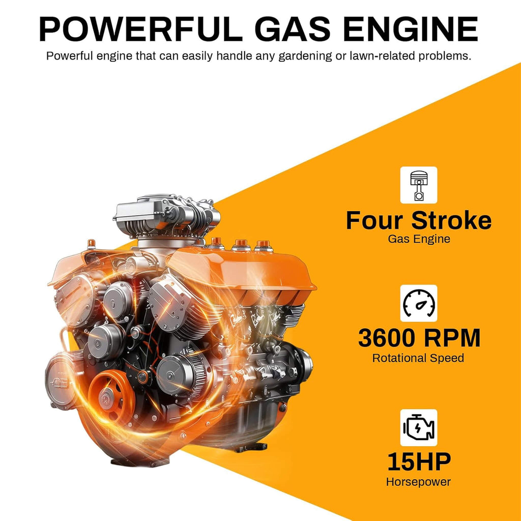 Heavy-Duty 5-Inch 420CC 15HP Towable Gas Wood Chipper Shredder Mulcher (SAK17493)