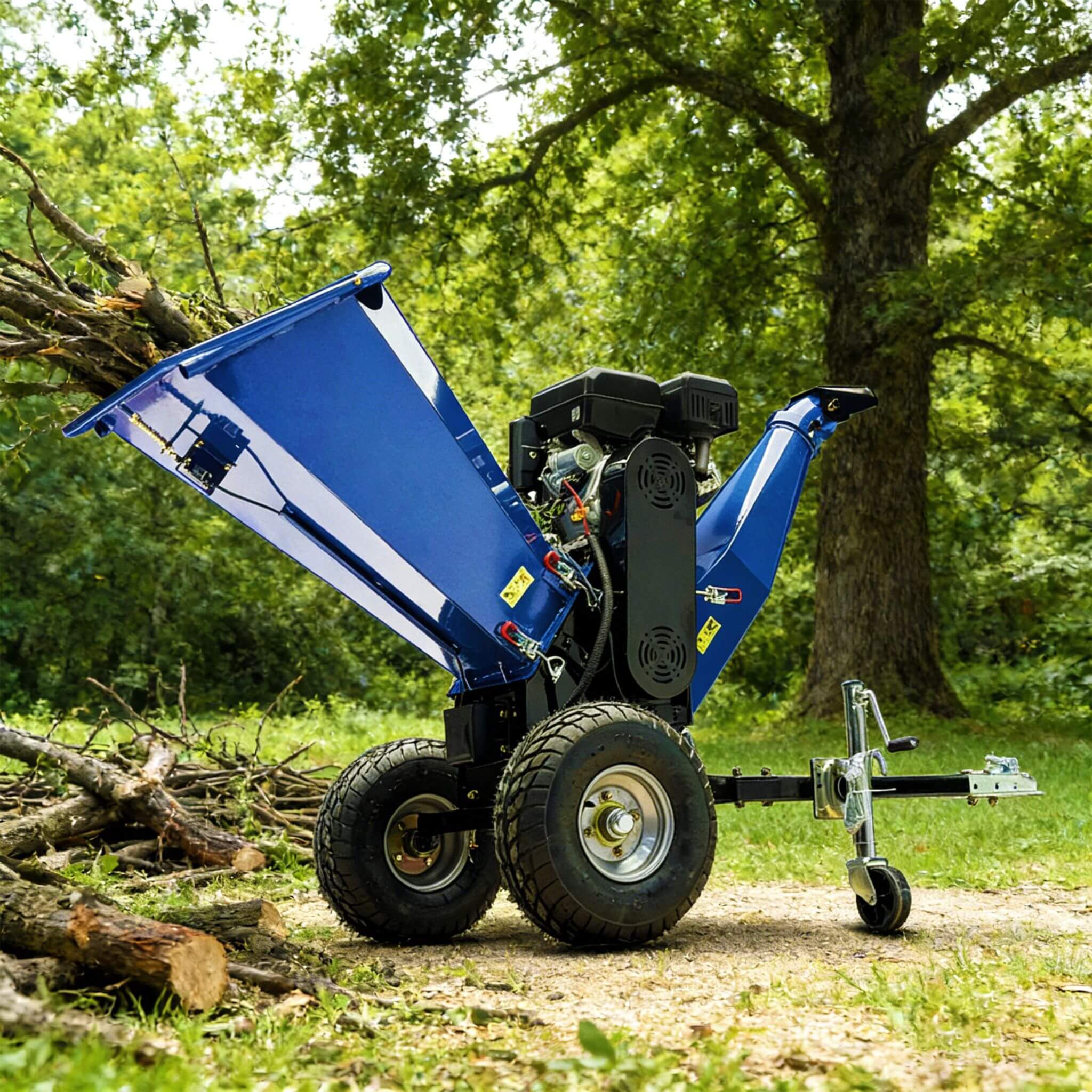 Heavy-Duty 6-Inch 15HP 420CC Towable Gas Wood Chipper Shredder With Electric Start (SAK50896)