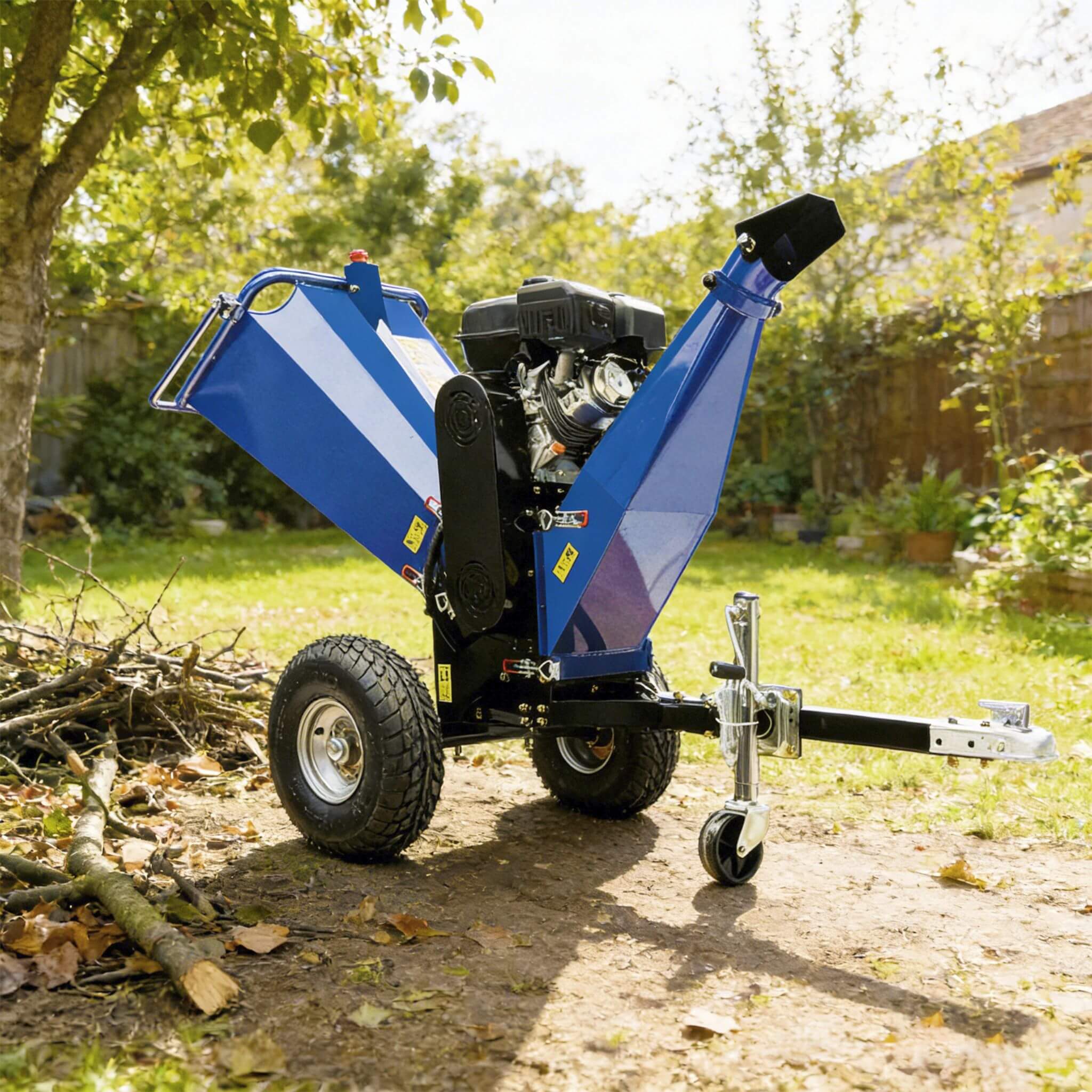 Heavy-Duty 6-Inch 15HP 420CC Towable Gas Wood Chipper Shredder With Electric Start (SAK50896)