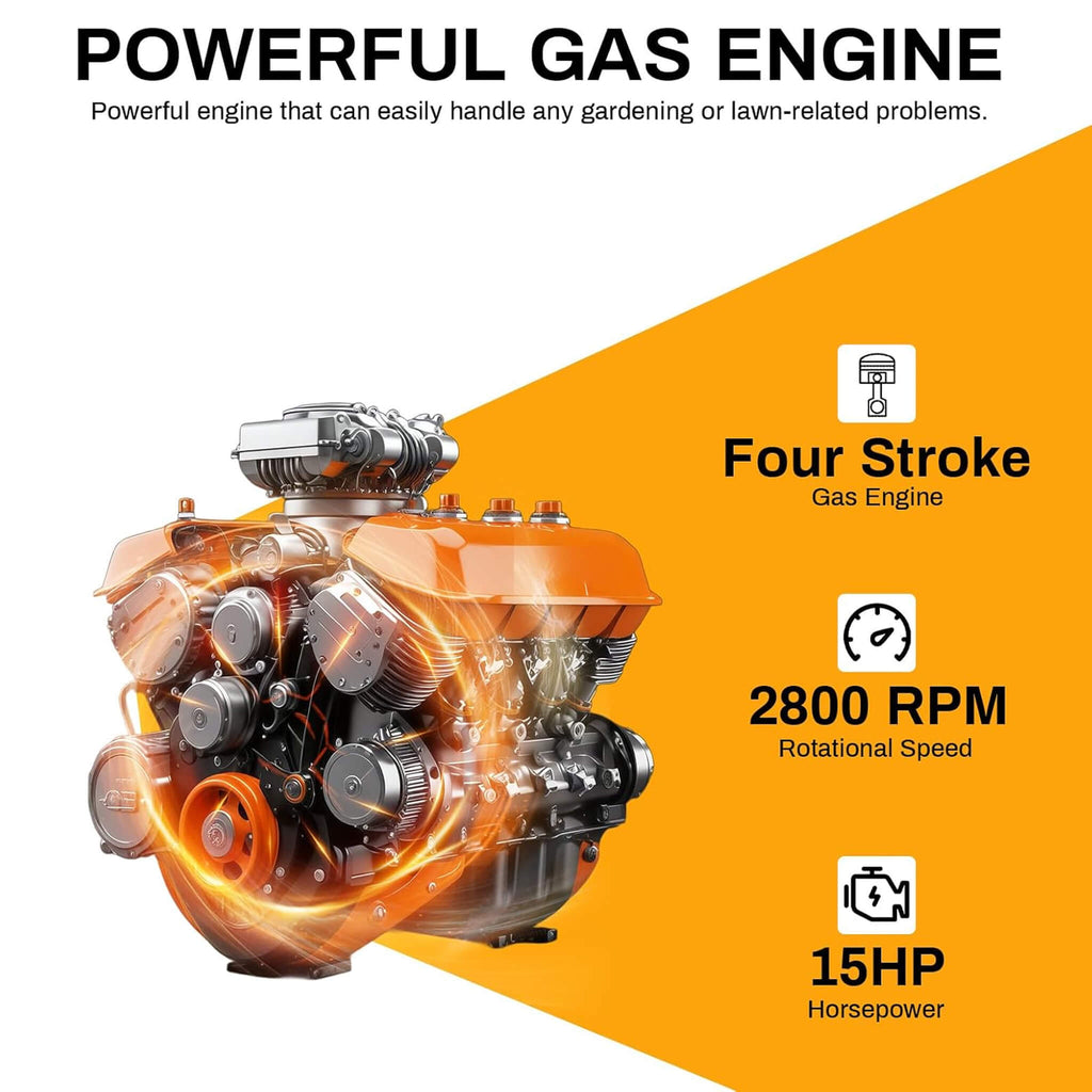 Heavy-Duty 6-Inch 420CC 15HP Towable Gas Wood Chipper Shredder (SAK84602)