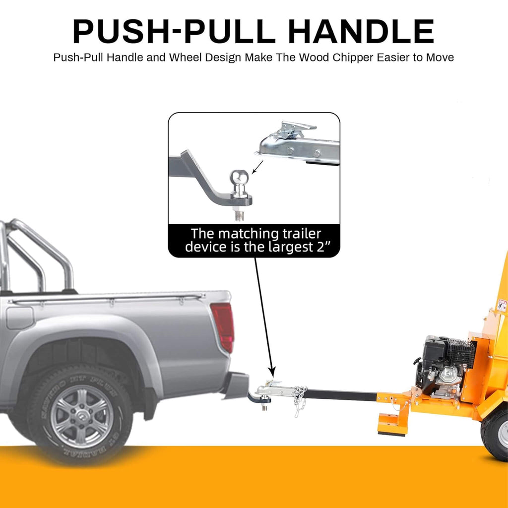 Heavy-Duty 6-Inch 420CC 15HP Towable Gas Wood Chipper Shredder (SAK84602)