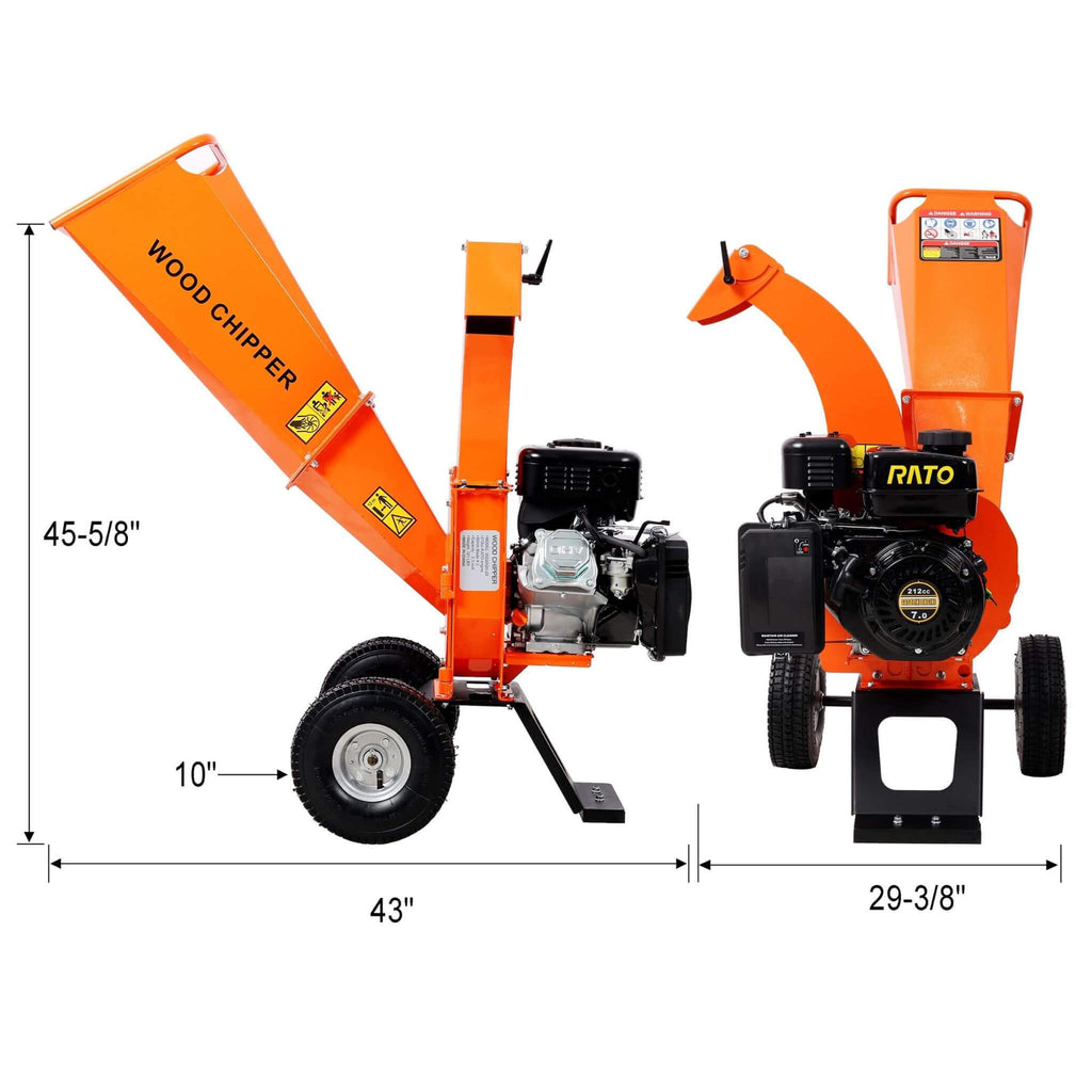 Heavy-Duty 7HP 212CC Gas Wood Chipper Shredder Mulcher (SAK59184)
