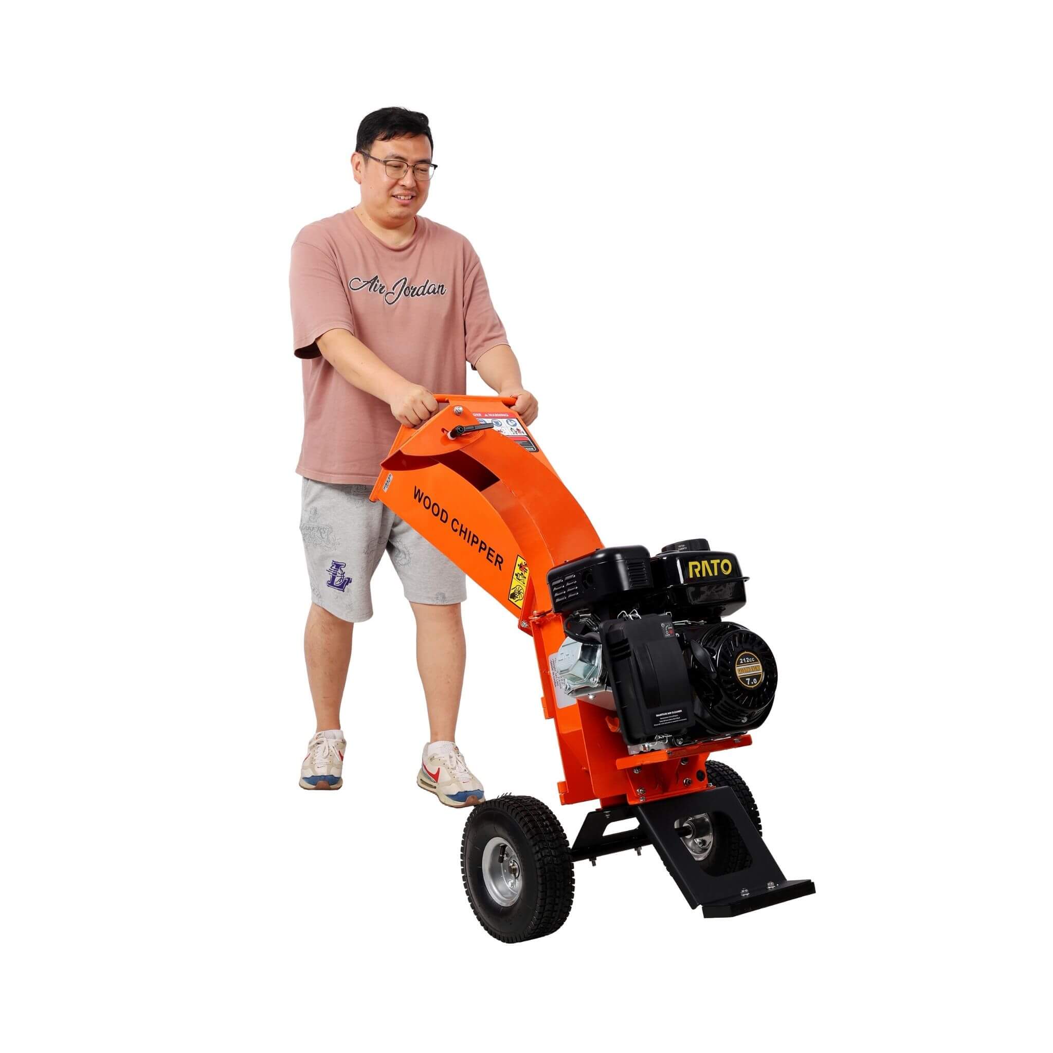 Heavy-Duty 7HP 212CC Gas Wood Chipper Shredder Mulcher (SAK59184)