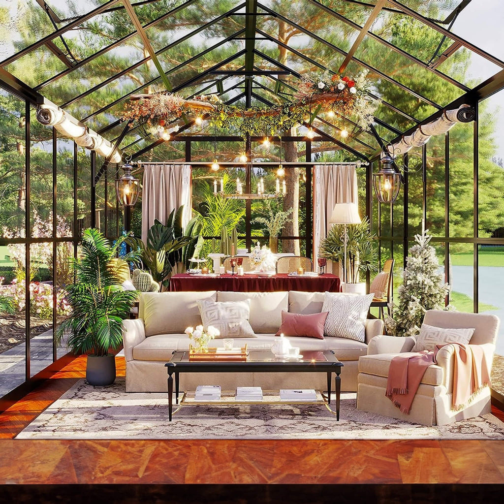 [08X16FT] Heavy-Duty Outdoor Walk-In Polycarbonate Patio Greenhouse With Double Swing Doors, 6MM (SAK26153)