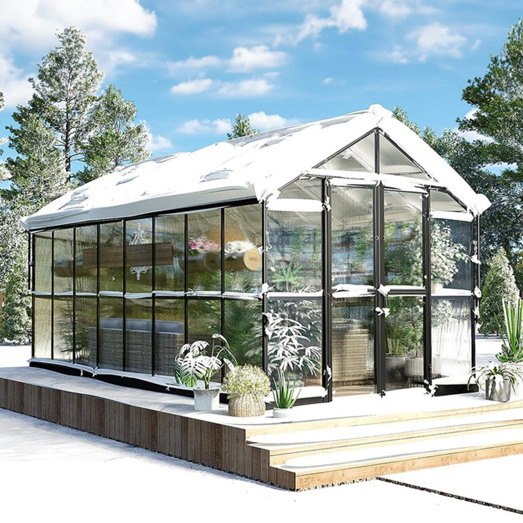 [08X16FT] Heavy-Duty Outdoor Walk-In Polycarbonate Patio Greenhouse With Double Swing Doors, 6MM (SAK26153)