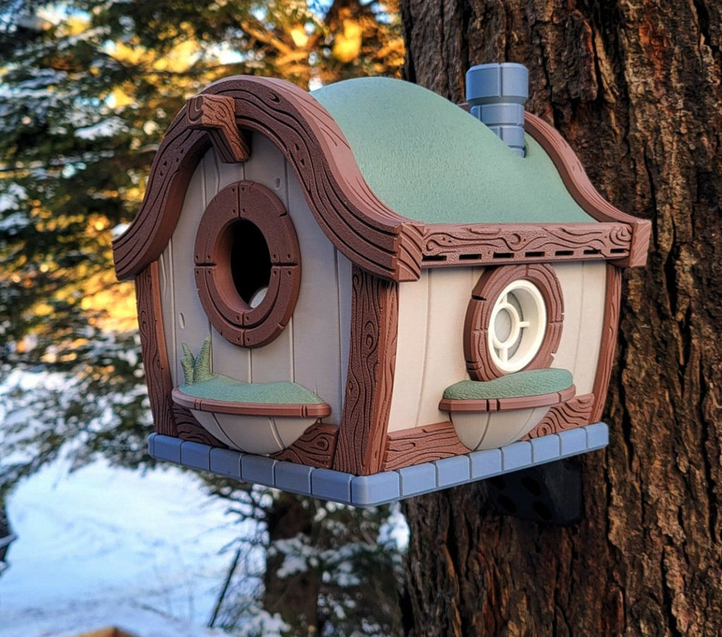 Hobbit Hole Birdhouse 🏡🕊️ – Whimsical Garden Decor with Optional Blink Cam Mount
