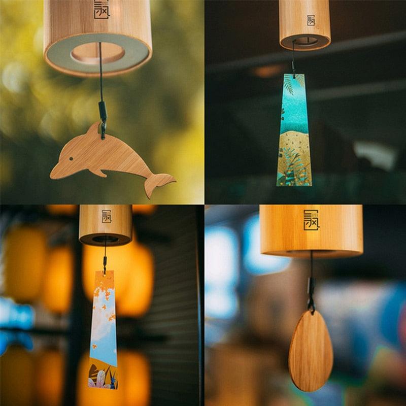Home Decor Chord Wind Chimes For Outside Handmade Bamboo Wooden Music Outdoor for Relaxing Wind-chime For Home Room Decor Wall Decor Boho Wind-bell Macrame For Garden Wood Indoor / Outdoor Decor
