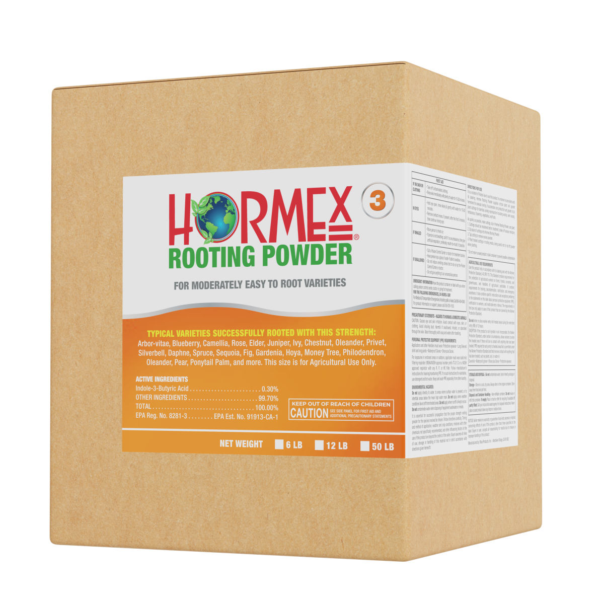 Hormex Rooting Powder #3 (0.30 IBA) - Rooting Hormone for Common Home & Garden Plant Cuttings