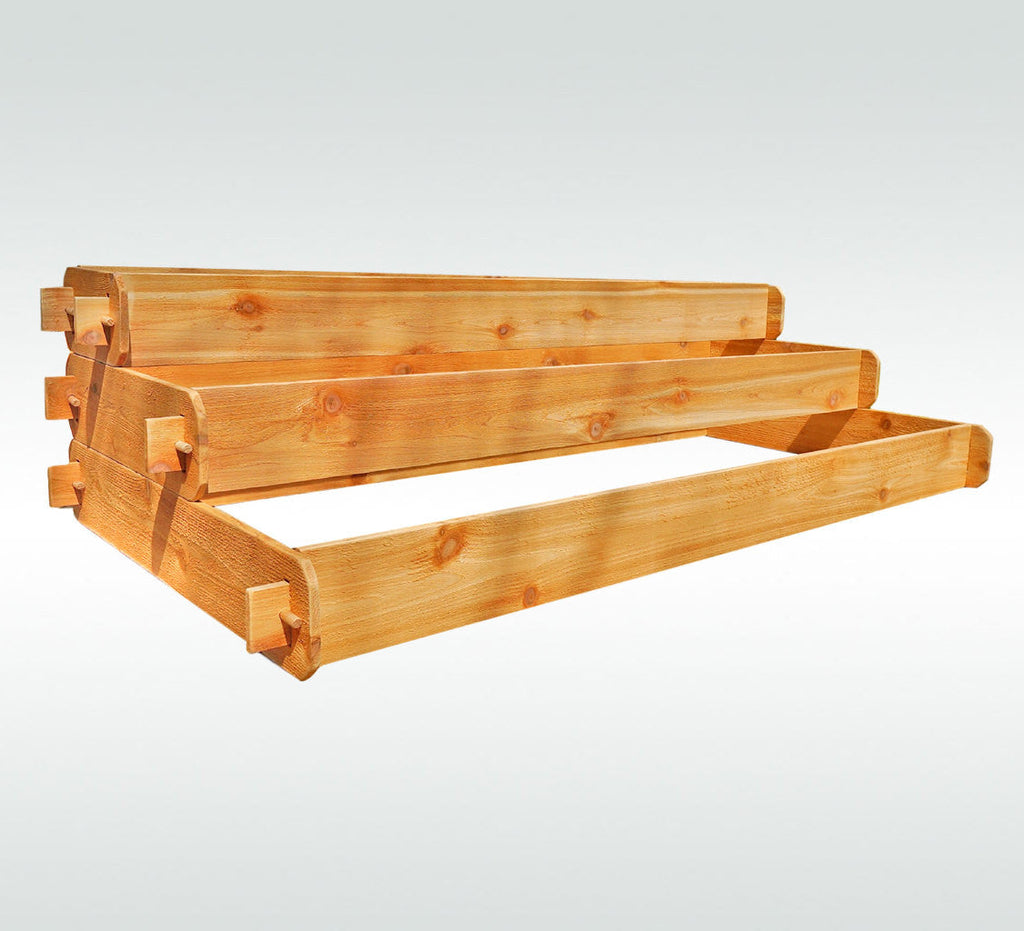 3x6 3-Tiered Cedar Wood Raised Garden Bed/Elevated Planter - Timberlane Gardens