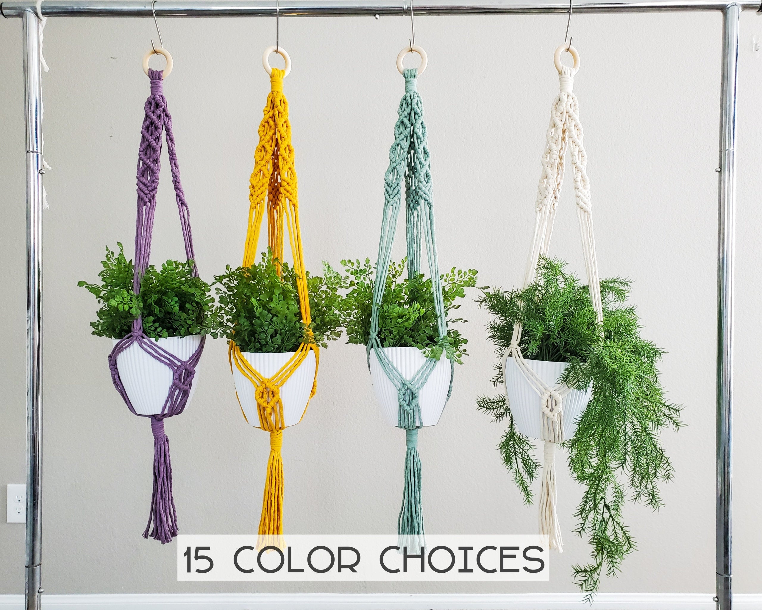 Handmade Macrame plant hangers Diamond style. Made to order.