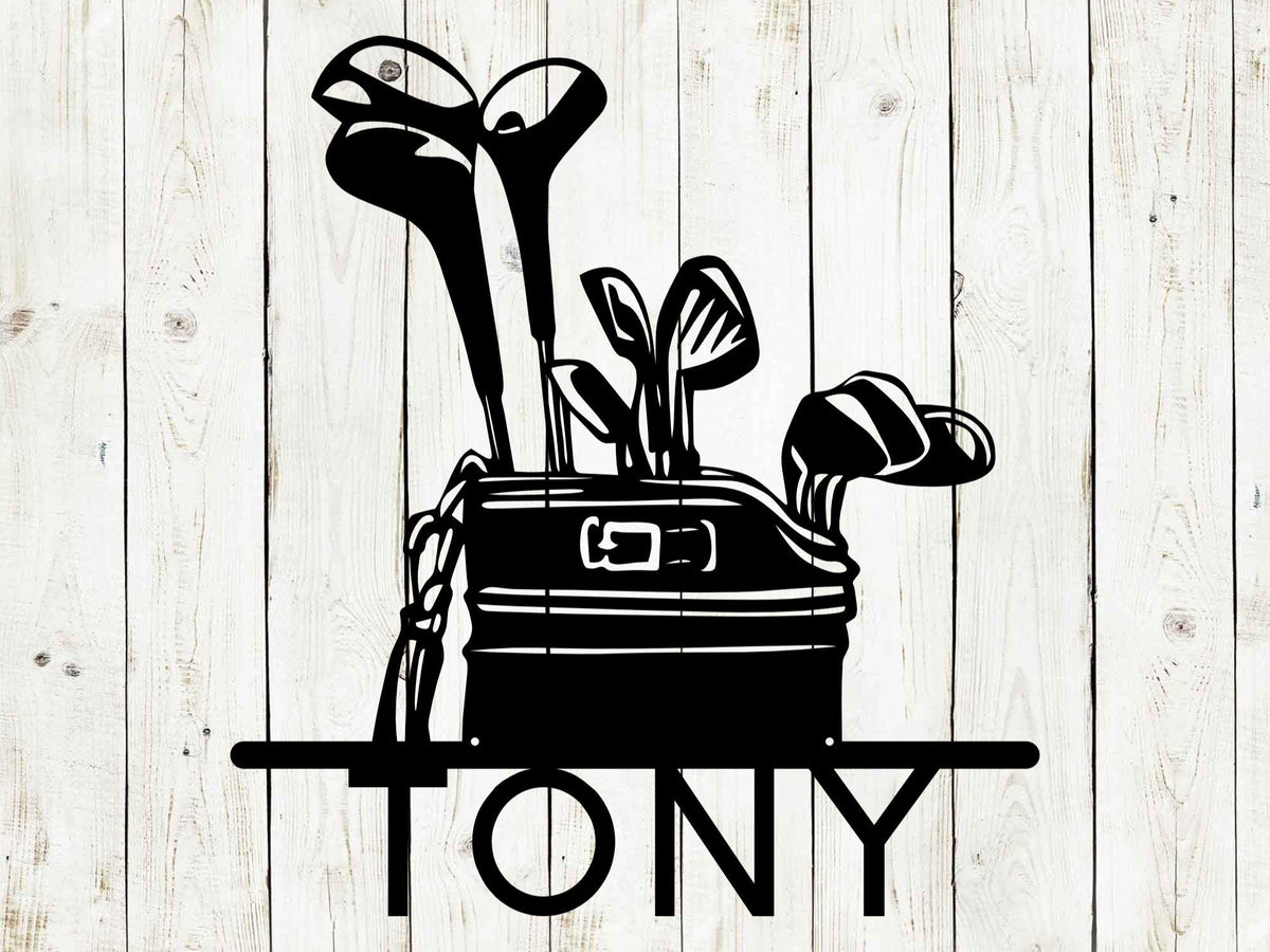 Golf Bag Custom Name Metal Sign