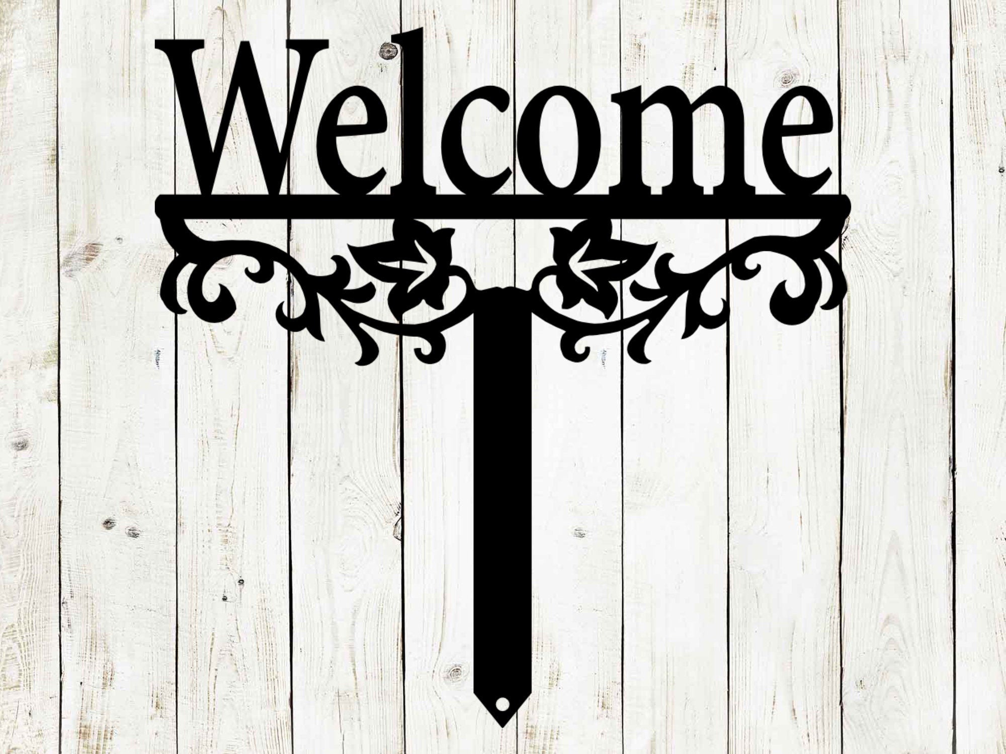 Welcome Yard Stake Metal Sign | Outdoor Garden Entry Decor