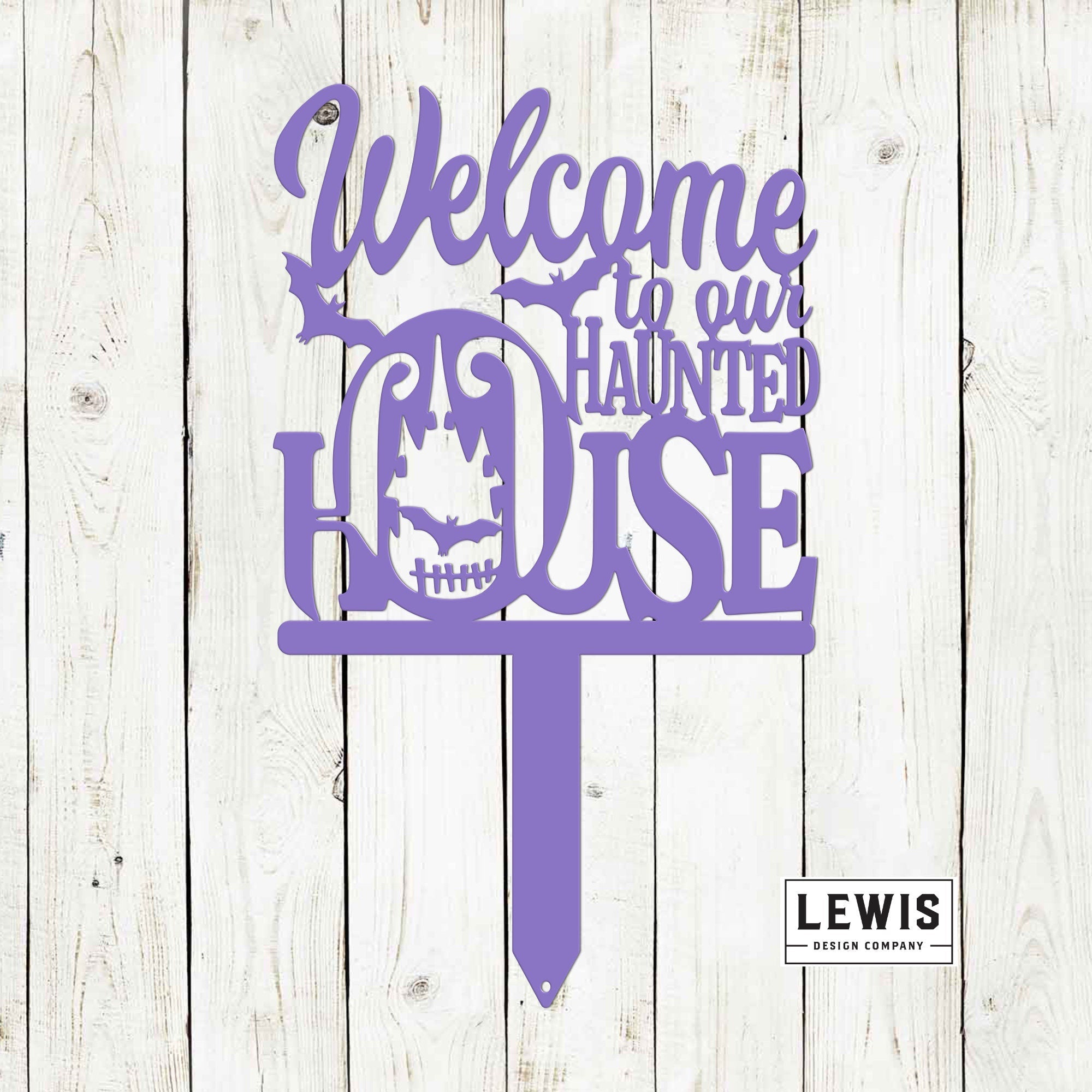 Welcome to Our Haunted House Stakes | Halloween Metal Yard Decor