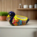 Colorful Talavera Duck Planter | Hand-Painted Mexican Succulent Pottery Art