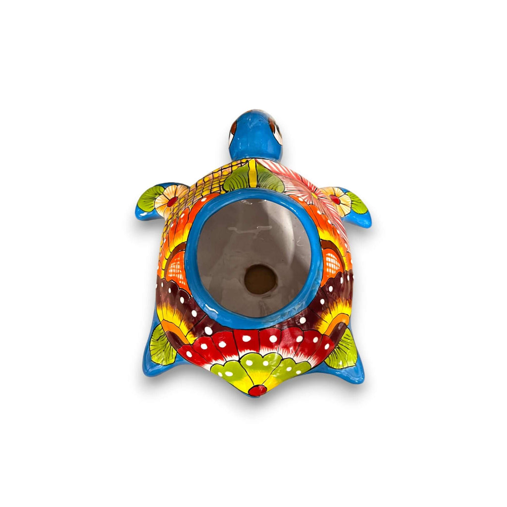 Small Talavera Sea Turtle Planter | Hand-Painted Mexican Turtle Pottery