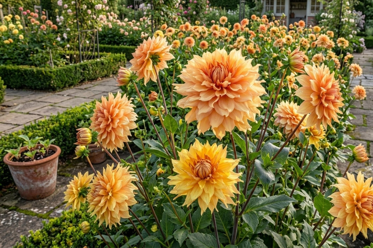 Dinnerplate Dahlia Bulb Tuber Clump - Hamari Gold - Golden Honey Flowers - Dahlia variabilis