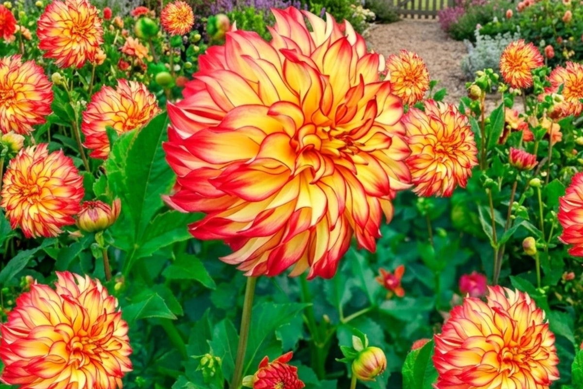 Dinner Plate Dahlia Bulb Tuber Clump Lady Darlene Massive Blooms Dahlia pinnata