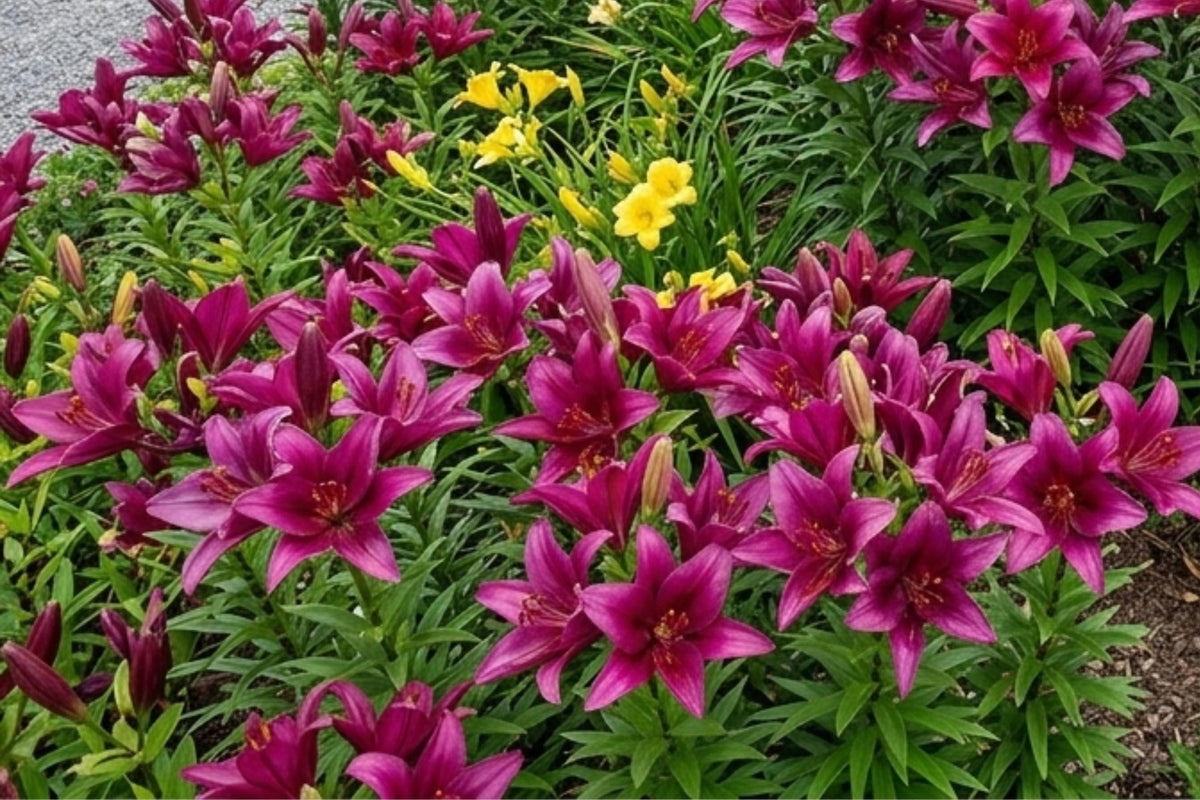 Giant Hybrid Lily Bulbs 2-Pack Purple Prince Lilium 'Purple Prince' Flower Bulbs for Garden, Borders, Containers