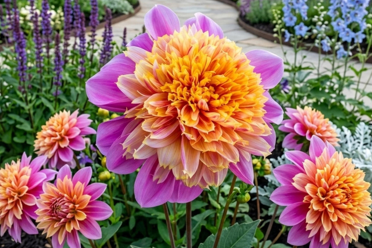 Powder Puff Dahlia Tuber Clump – Pollinator Attracting Garden Flower – Dahlia pinnata Bulb for Borders & Cut Flowers