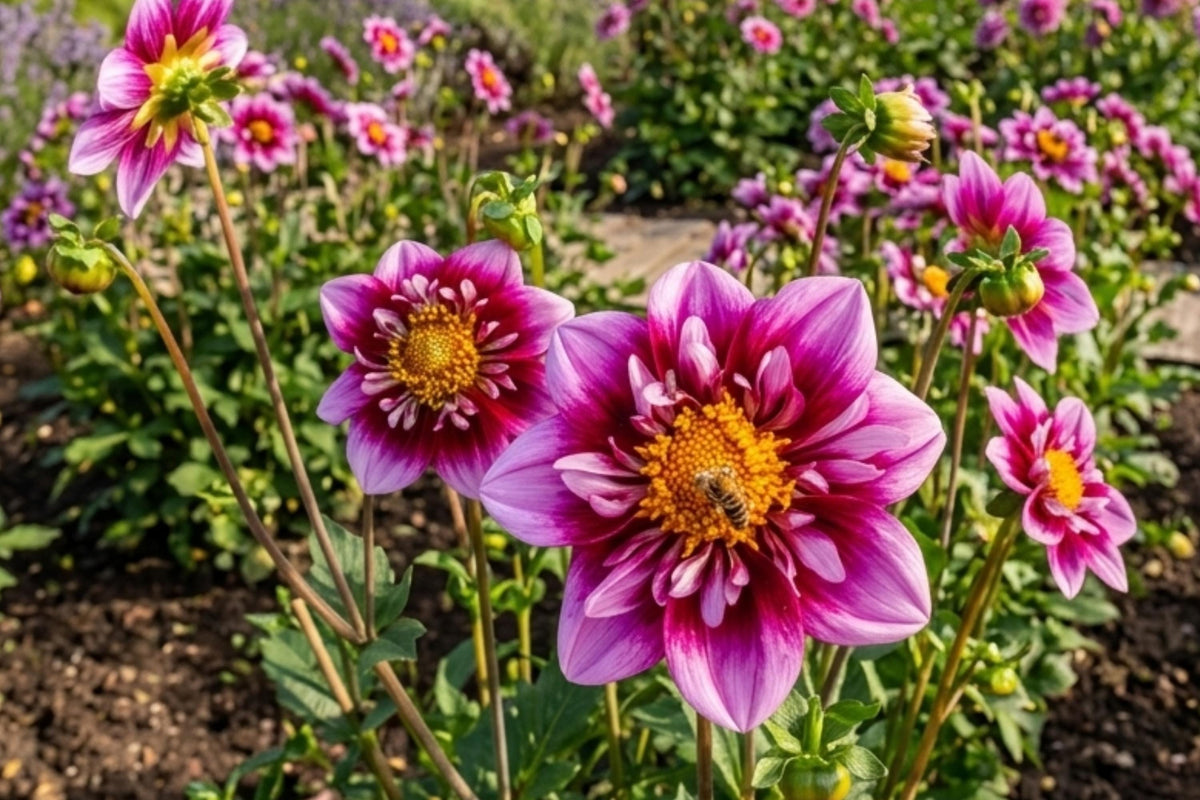 Liquid Desire Collarette Dahlia Flower Bulb Tuber Cluster - Vibrant Blooms, Garden, Cut Flower, Dahlia pinnata