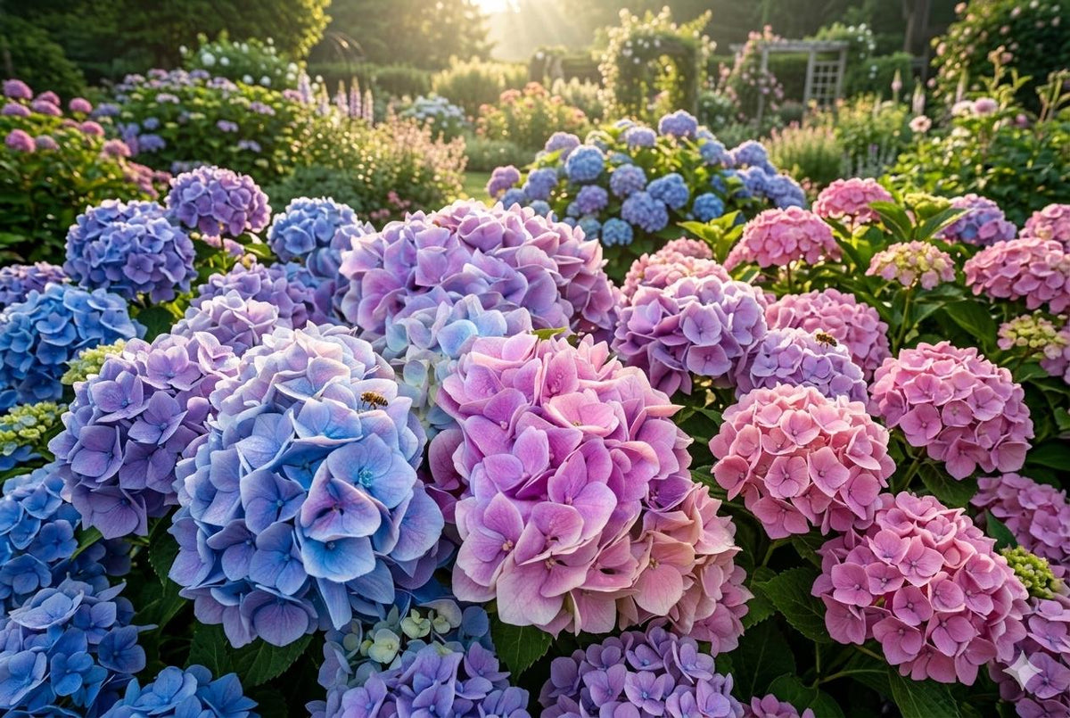 Spring Mix Hydrangea Seeds – Non-GMO Hydrangea macrophylla Flower Blooms for Garden, Border, Container Planting