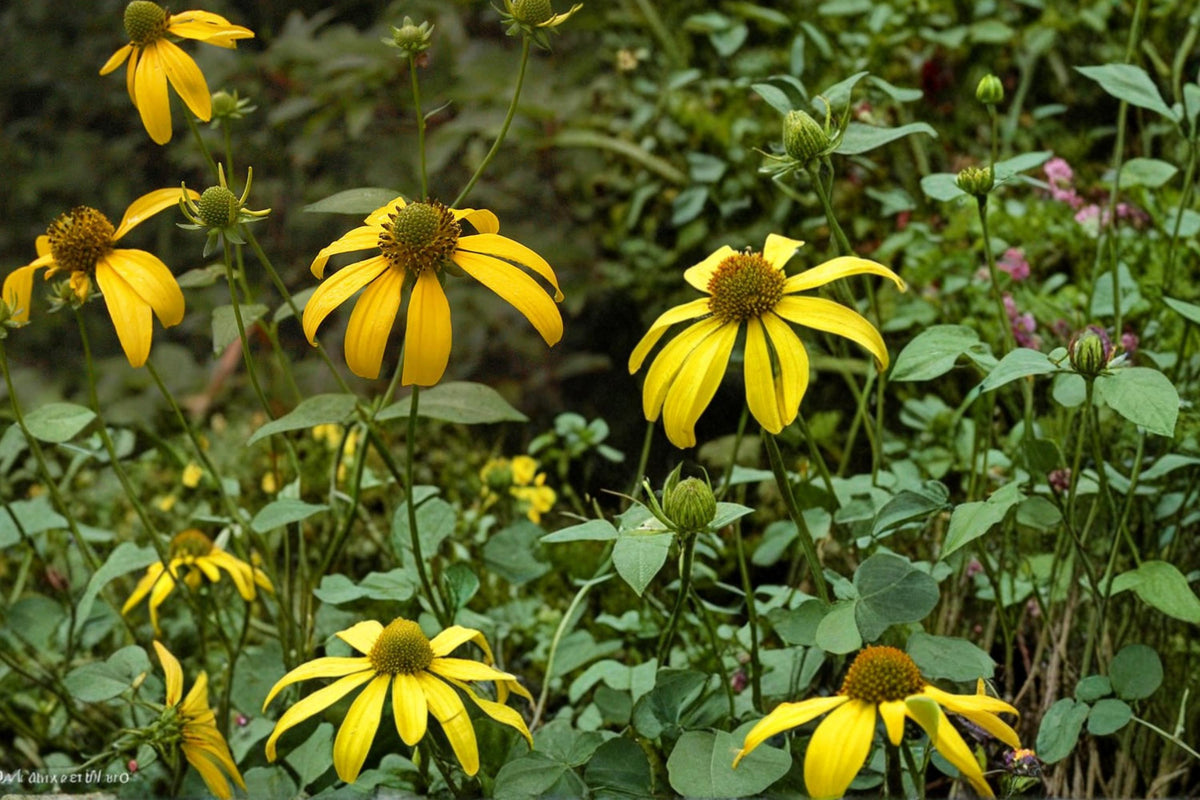 50 Seeds Cut-Leaf Coneflower Rudbeckia laciniata Tall Perennial Yellow Flowers Pollinator Friendly