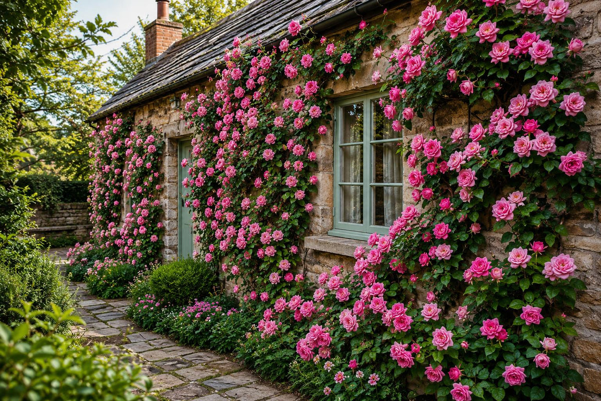 20pcs Pink Climbing Rose Seeds - Non-GMO Heirloom Rosa 'Climbing Pink' for Garden Trellises & Fences