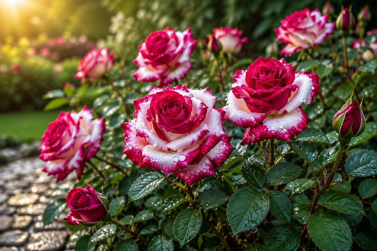 Bi-Color Rose Seeds Pack - Red & White Blooms Rosa spp. for Garden, Cut Flowers, Pollinator Attraction
