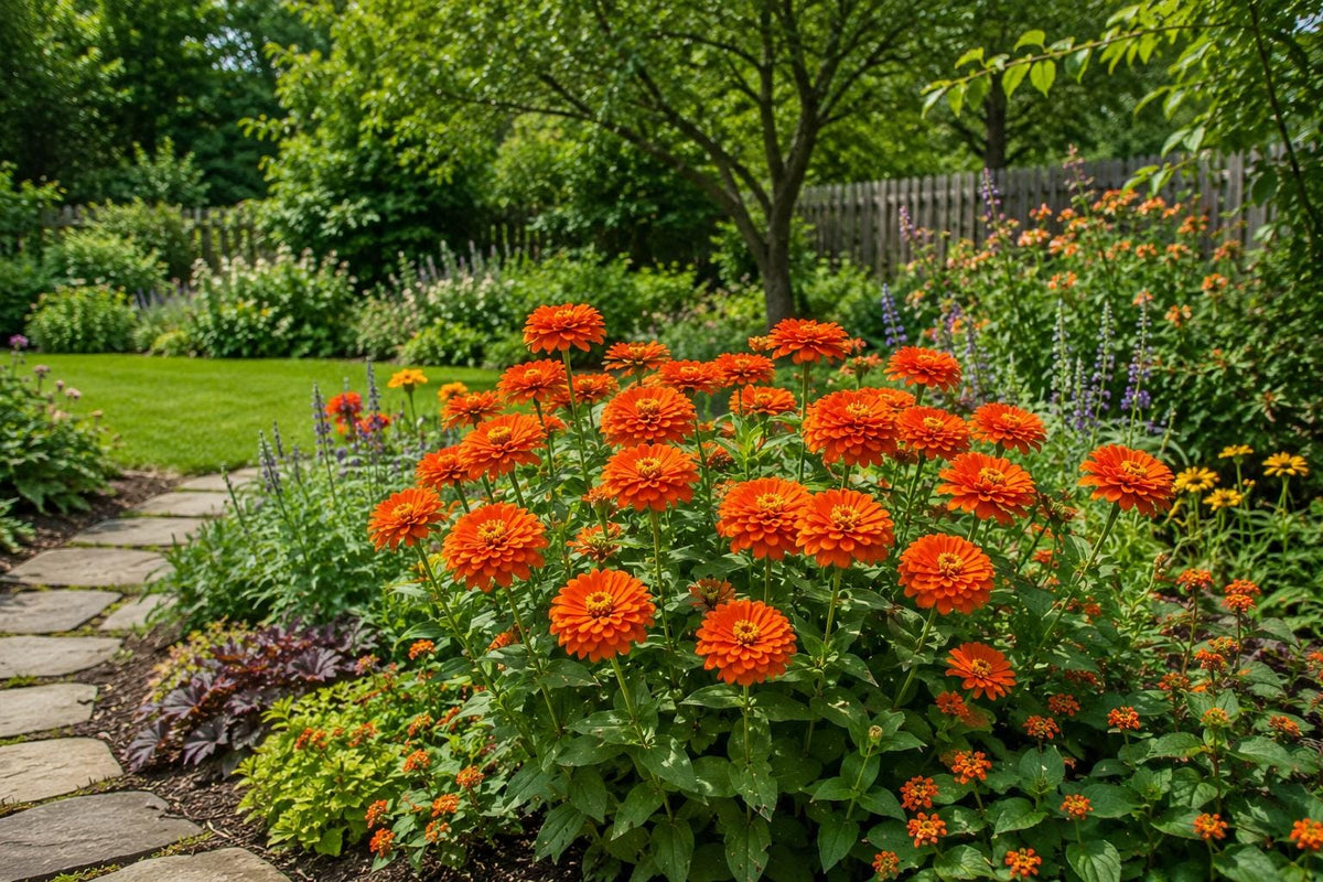 100 Orange Zinnia Seeds - Heirloom Zinnia elegans for Bright Garden Flowers, Butterfly & Bee Attractant, Easy to Grow, Non-GMO