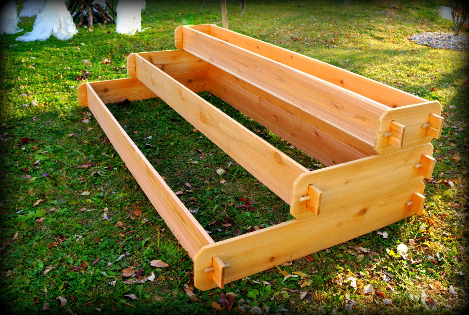 3x6 3-Tiered Cedar Wood Raised Garden Bed/Elevated Planter - Timberlane Gardens