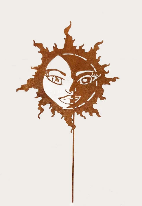 Sun Moon Garden Stake or Hanging Decoration