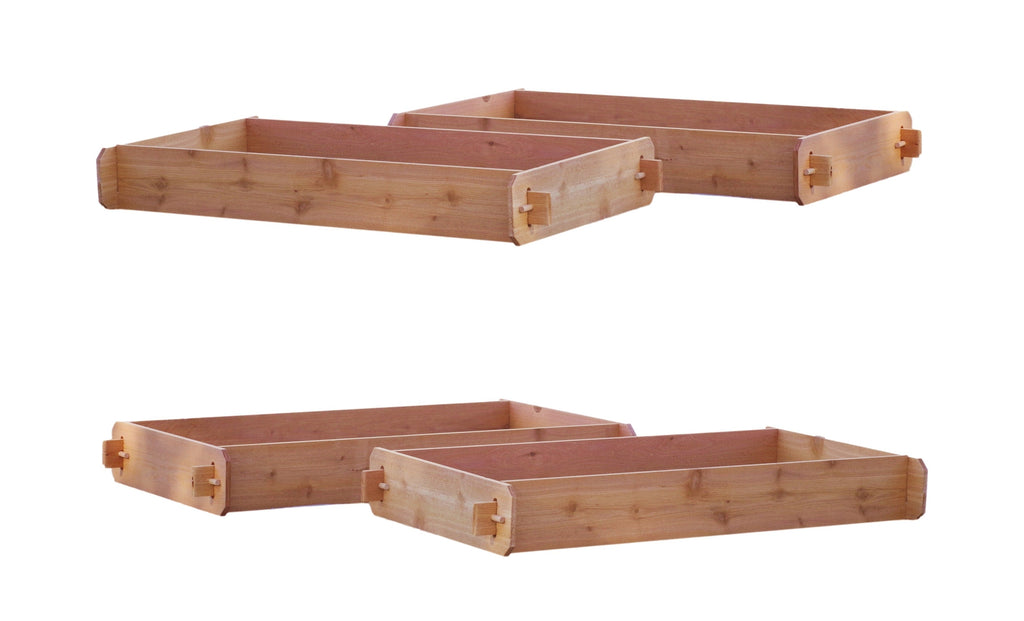 SET OF 2 Timberlane Gardens Easy Raised Garden Bed Kits. Double Deep. Select Cedar. Mortise & Tenon. 2' W x 4' L