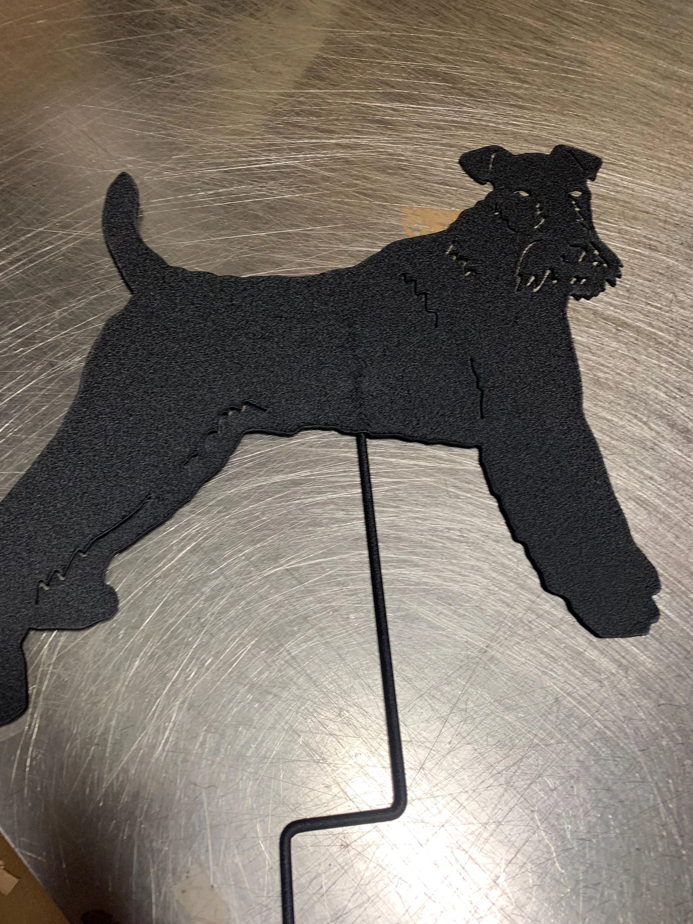 Wire Fox Terrier Garden Stake or Wall Hanging