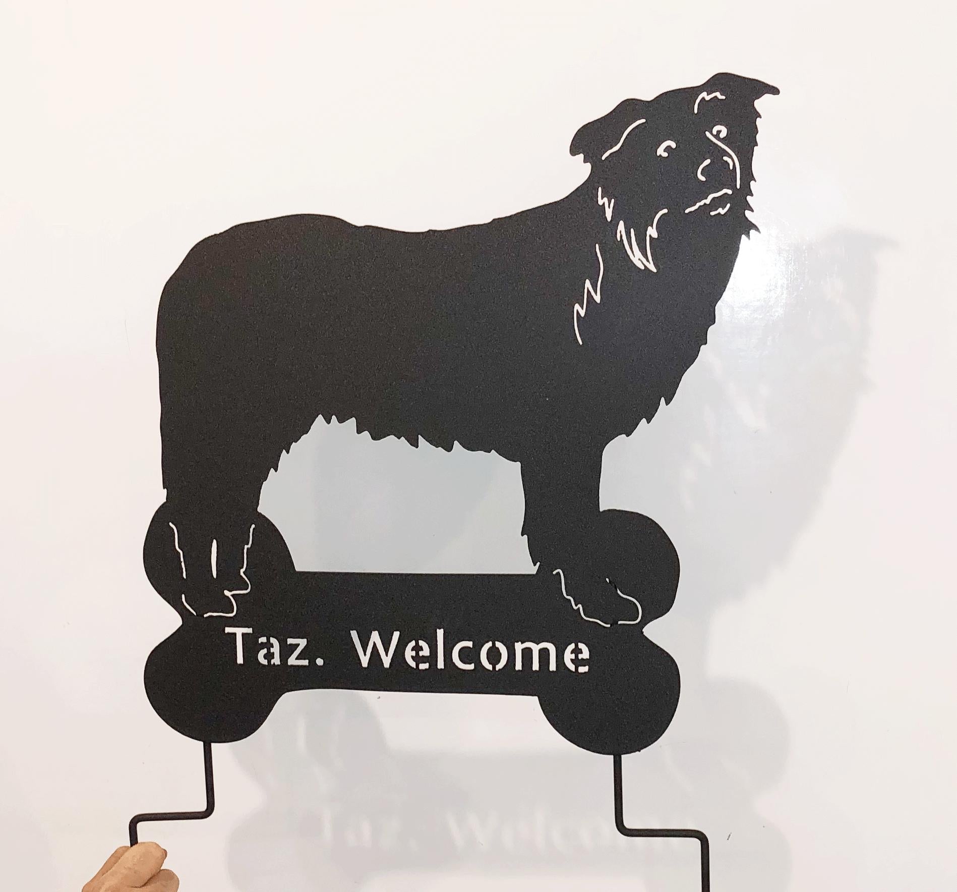 Border Collie Garden Stake or Wall Hanging (style 2)
