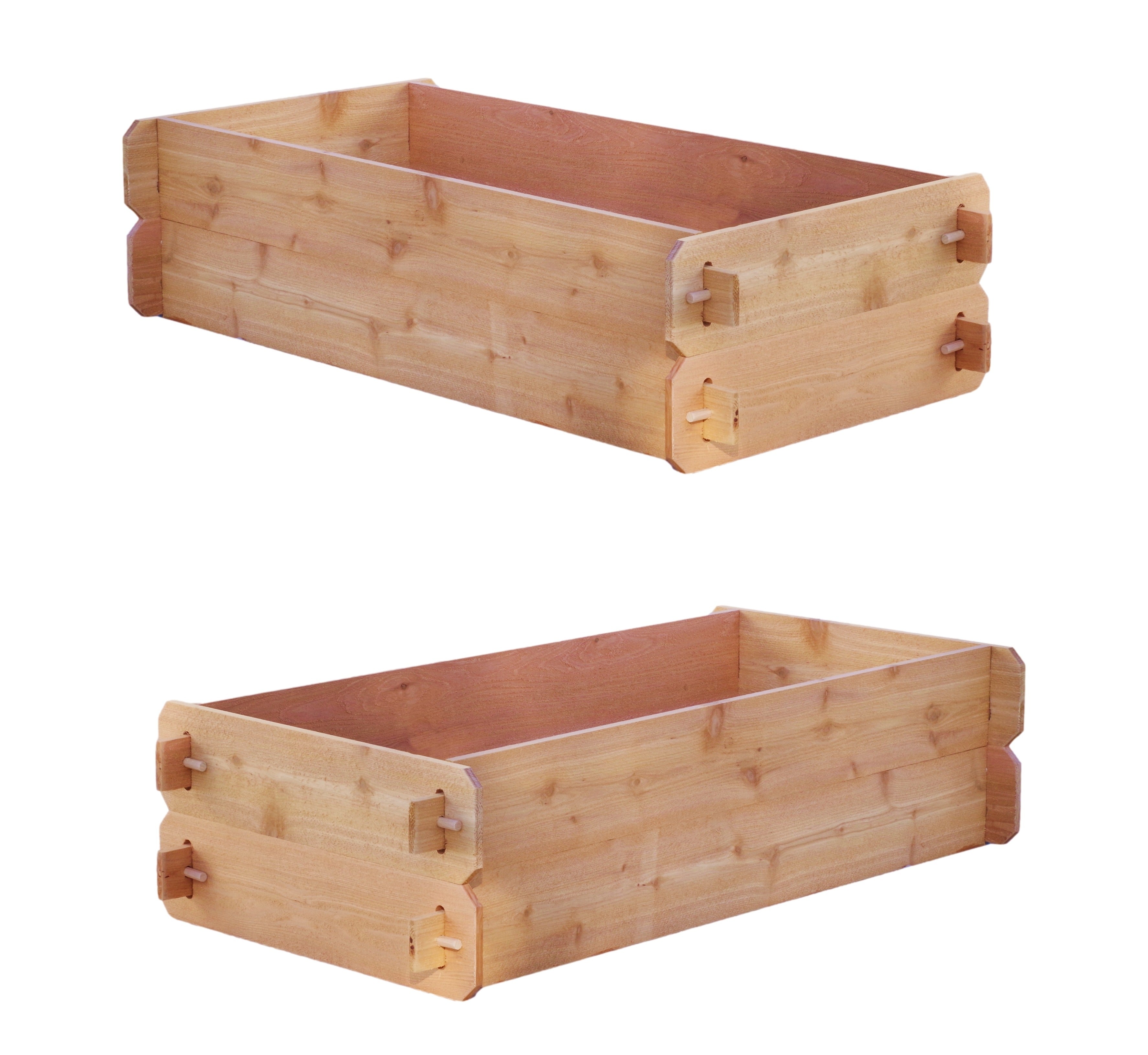 SET OF 2 Timberlane Gardens Easy Raised Garden Bed Kits. Double Deep. Select Cedar. Mortise & Tenon. 2' W x 4' L