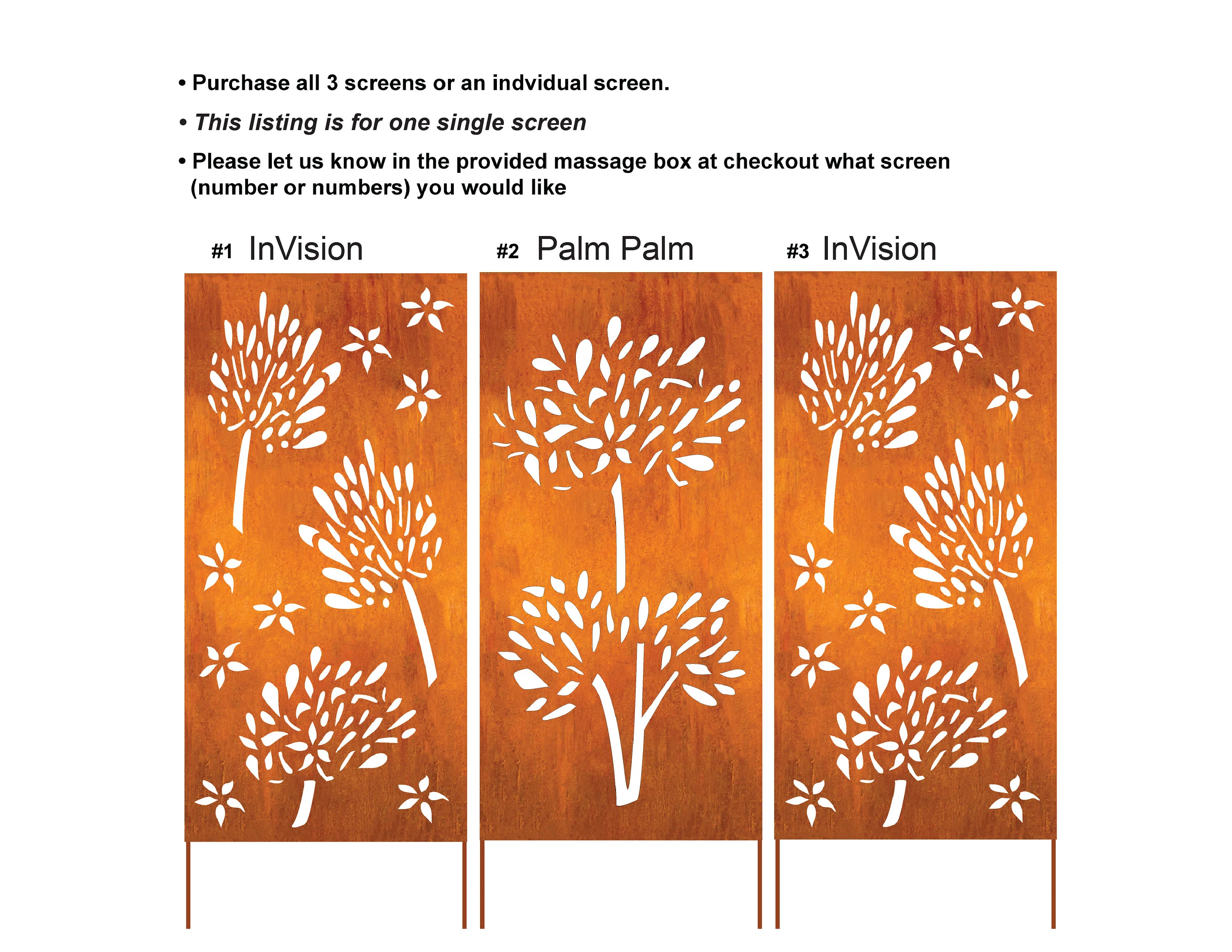 Large Outdoor Metal Privacy Screen Panels (60” & 72”) – Heavy-Duty Steel for Patio & Fence