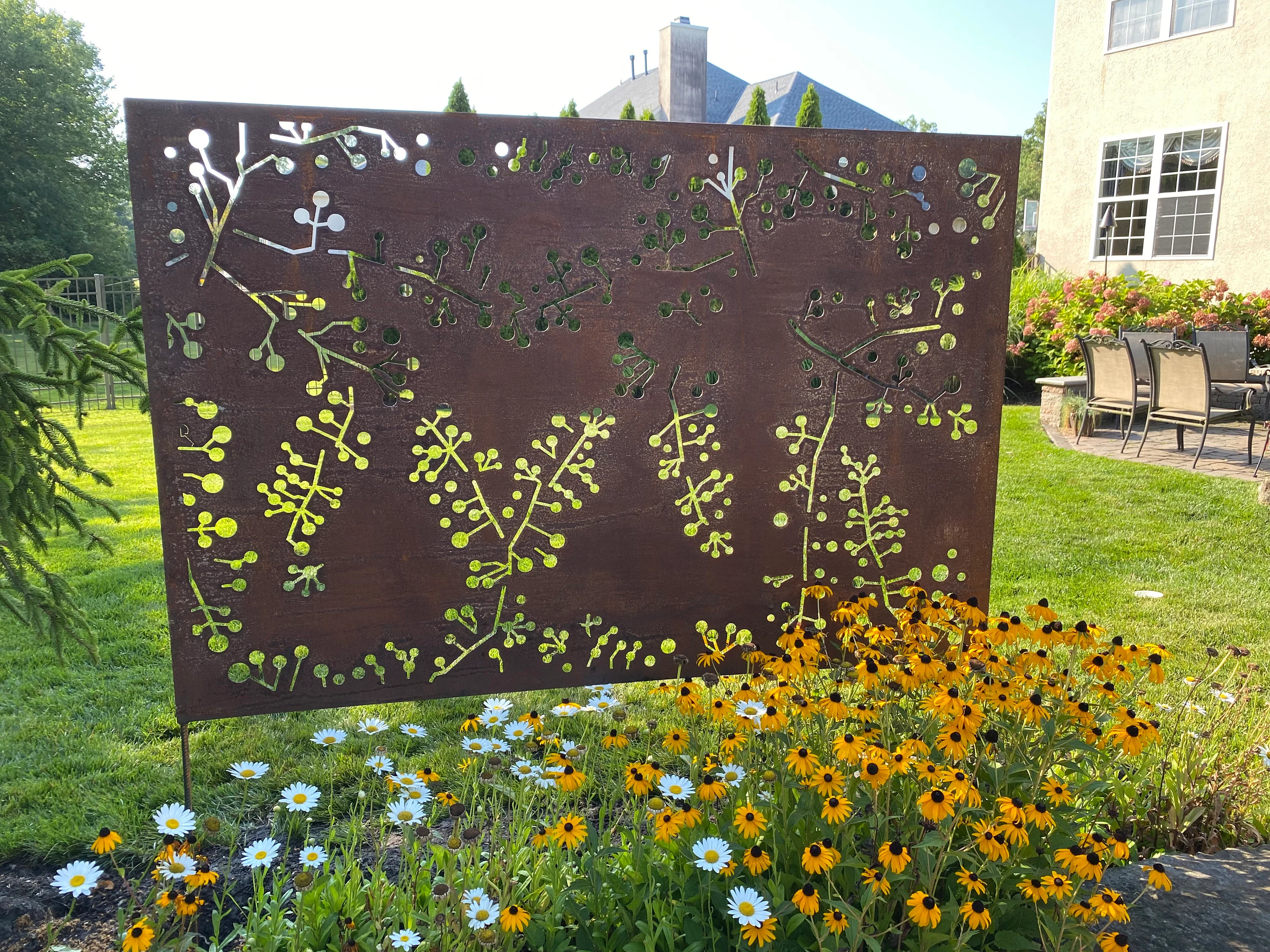 utdoor Metal Privacy Screen Panel (Wattle Twig) – Heavy-Duty Steel for Patio & Fence (60” & 72”)