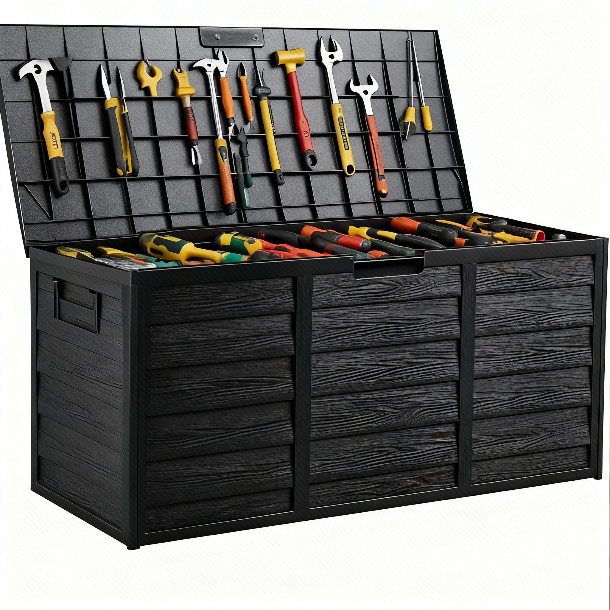 35-200 Gallon Heavy-Duty Outdoor Deck Boxes – Waterproof Patio Storage Box with Hinged Lid, Lockable & Easy Assembly