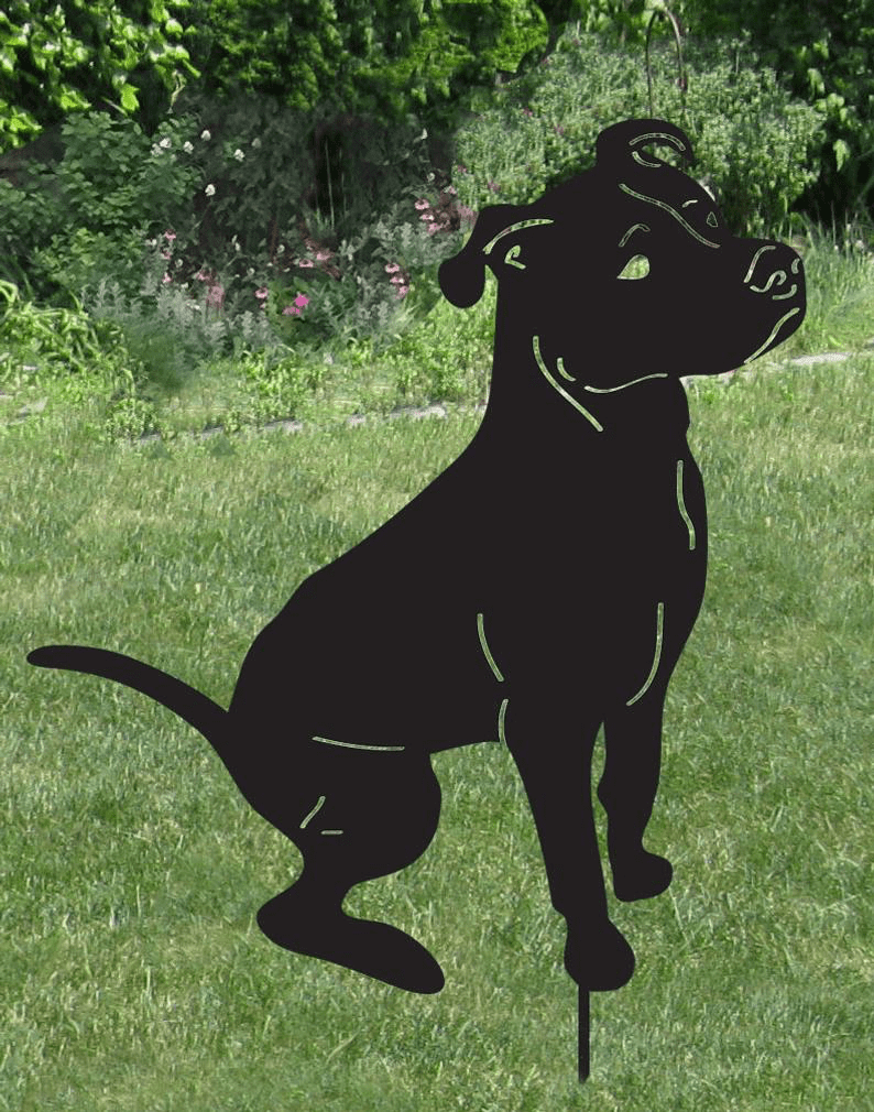 Pit Bull Garden Statue or Wall Art