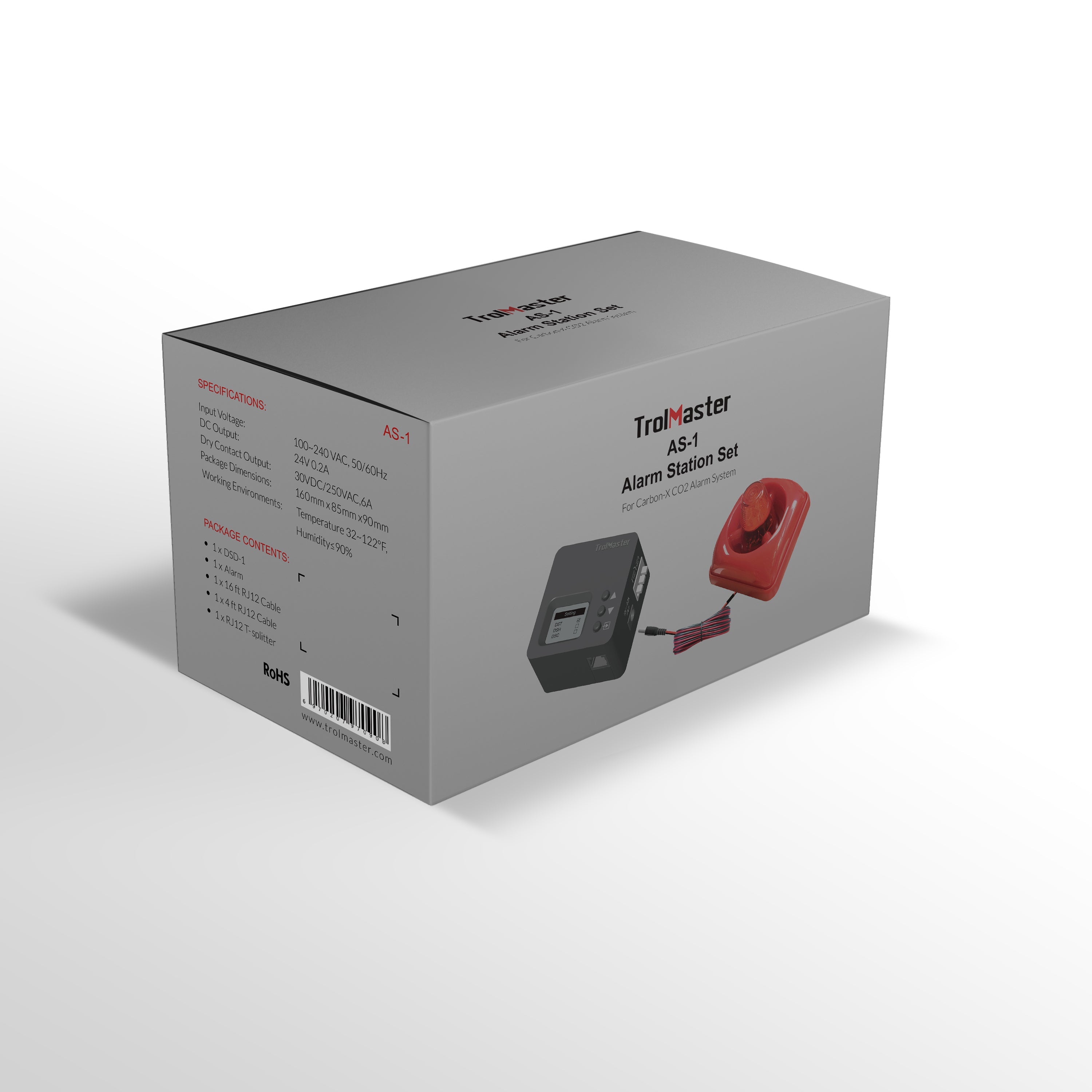 TrolMaster AS-1 CO2 Alarm Station (Audio/Visual) with Cable Set