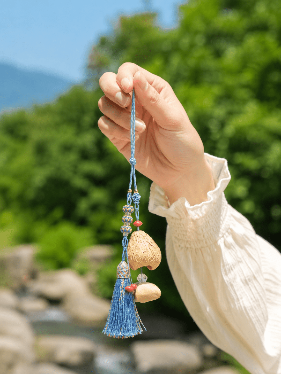 "Indigo Guardian" Tassel Seed Charm