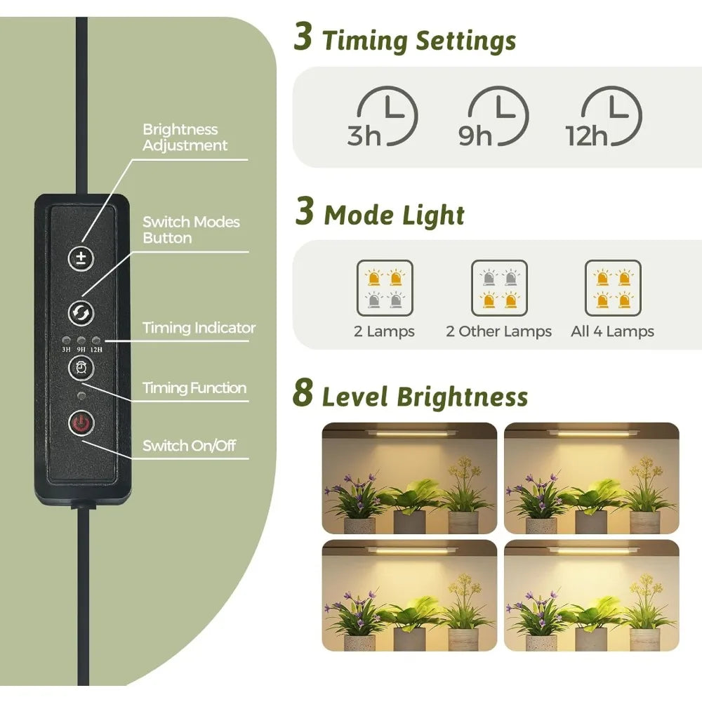 DecorBites™ Indoor Plant Grow Lights with 12 Tiers, 62.2'' Tall