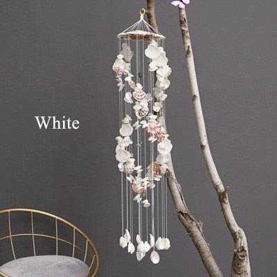 Japanese Wind Chimes Bells Hanging Ornaments Mobile Portable Waterproof Outdoor Wind-chime Mediterranean Style Home Garden Yard Decoration Natural Shell Wind Chimes Birthday Gifts